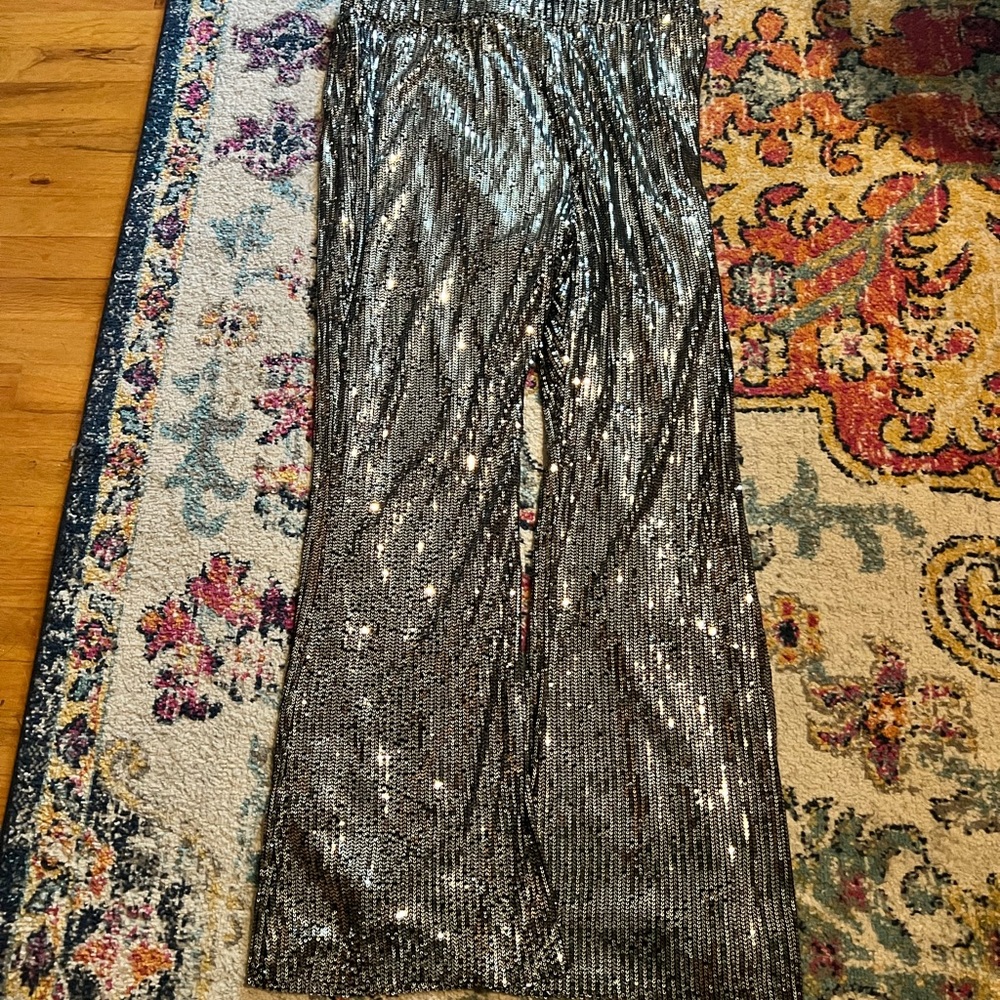 Rebdolls silver sequin pants 1x